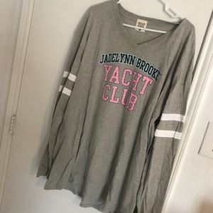 JadeLynne Brooke Iona sleeve varsity tee